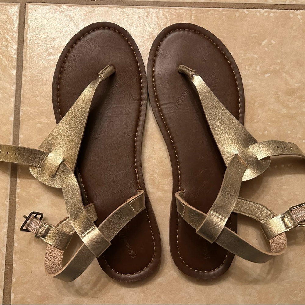 Gold Leather Sandals